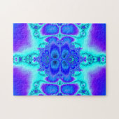 Paarse en blauwe fractale kunst legpuzzel (Horizontaal)