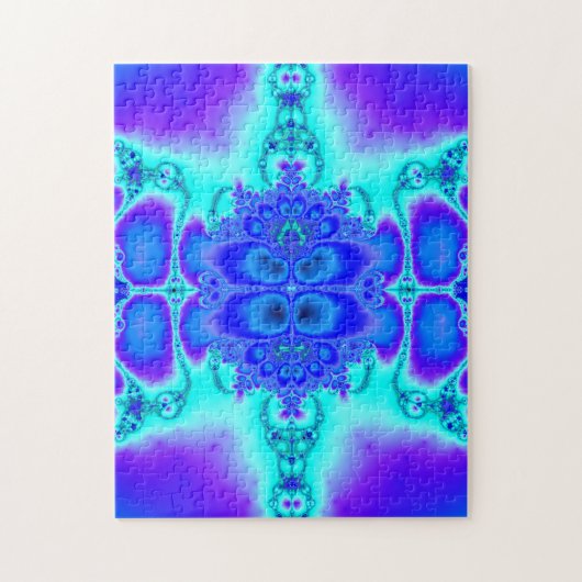 Paarse en blauwe fractale kunst legpuzzel (Verticaal)