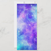 Paarse en Blauwe Galaxy Ruimte Abstract Bruiloft M Kaart (Achterkant)