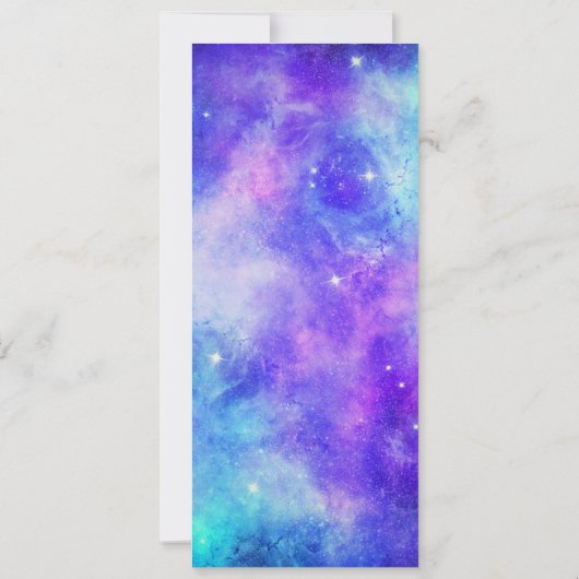 Paarse en Blauwe Galaxy Ruimte Abstract Bruiloft M Kaart (Achterkant)