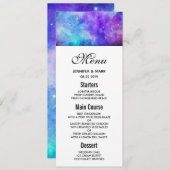 Paarse en Blauwe Galaxy Ruimte Abstract Bruiloft M Kaart (Voorkant / Achterkant)