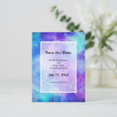 Paarse en Blauwe Galaxy Space Abstract Aankondigingskaart (Staand voorkant)
