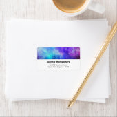 Paarse en blauwe Galaxy Space Abstract adres Etiket (Insitu)