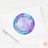Paarse en blauwe Galaxy Space Abstract adres Ronde Sticker (Envelop)