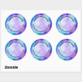 Paarse en blauwe Galaxy Space Abstract adres Ronde Sticker (Vel)