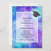 Paarse en Blauwe Galaxy Space Abstract Afstuderen Kaart (Voorkant)