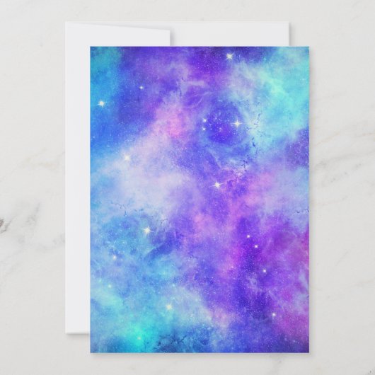 Paarse en Blauwe Galaxy Space Abstract Afstuderen Kaart (Achterkant)