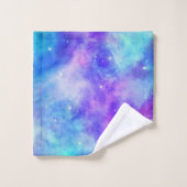 Paarse en Blauwe Galaxy Space Abstract Bad Handdoek (Wasdoekje)