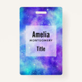 Paarse en Blauwe Galaxy Space Abstract Badge (Achterkant)