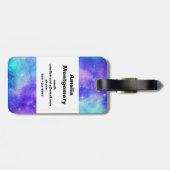 Paarse en Blauwe Galaxy Space Abstract Bagagelabel (Achterkant horizontaal)