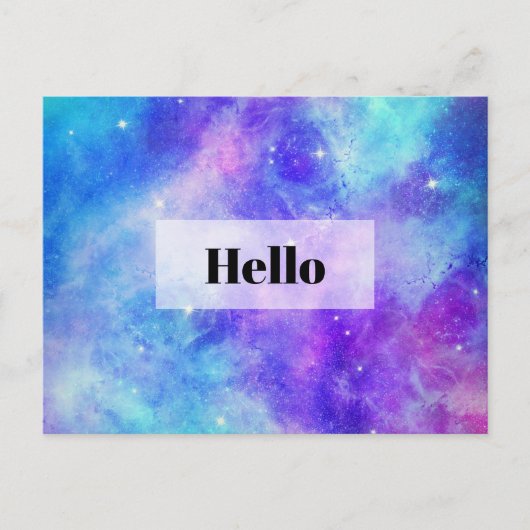 Paarse en Blauwe Galaxy Space Abstract Briefkaart (Voorkant)