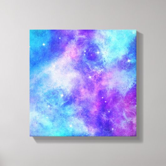 Paarse en Blauwe Galaxy Space Abstract Canvas Afdruk (Voorkant)