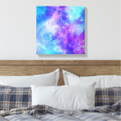 Paarse en Blauwe Galaxy Space Abstract Canvas Afdruk (Insitu (Slaapkamer))