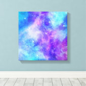 Paarse en Blauwe Galaxy Space Abstract Canvas Afdruk (Insitu (Houten vloer))