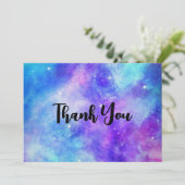 Paarse en Blauwe Galaxy Space Abstract Dank u Bedankkaart (Staand voorkant)