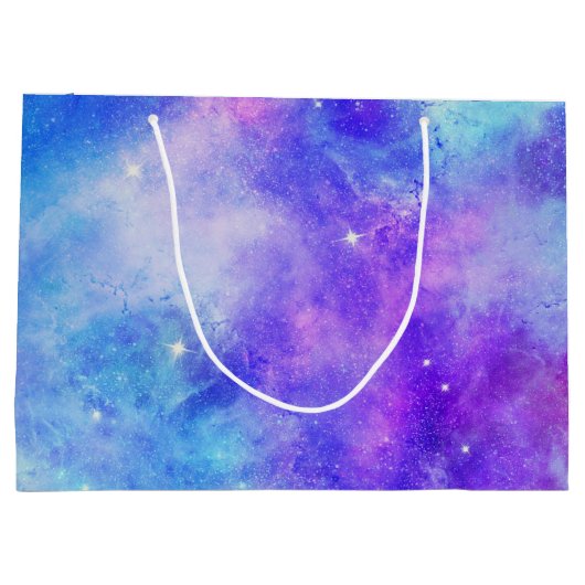 Paarse en Blauwe Galaxy Space Abstract Groot Cadeauzakje (Achterkant)