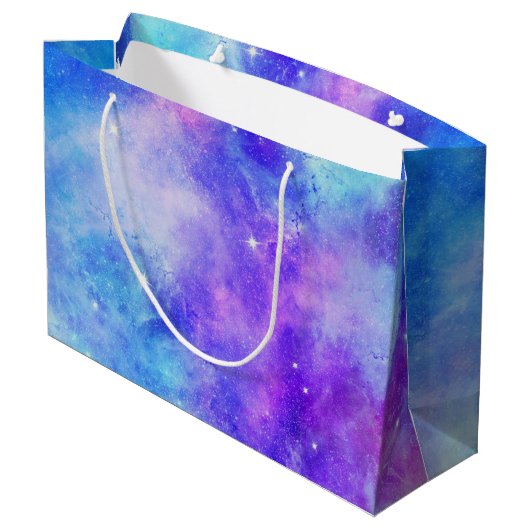 Paarse en Blauwe Galaxy Space Abstract Groot Cadeauzakje (Achterkant Gekanteld)