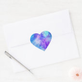Paarse en Blauwe Galaxy Space Abstract Hart Sticker (Envelop)
