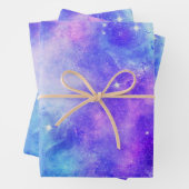 Paarse en Blauwe Galaxy Space Abstract Inpakpapier Vel (In situ)