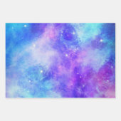 Paarse en Blauwe Galaxy Space Abstract Inpakpapier Vel (Voorkant 3)