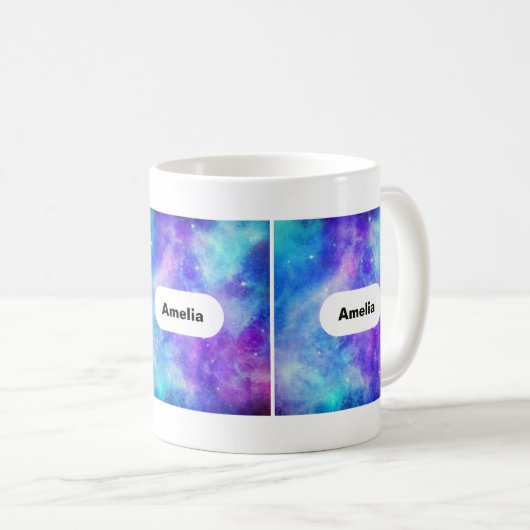 Paarse en Blauwe Galaxy Space Abstract Koffiemok (Voorkant rechts)