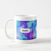 Paarse en Blauwe Galaxy Space Abstract Koffiemok (Links)