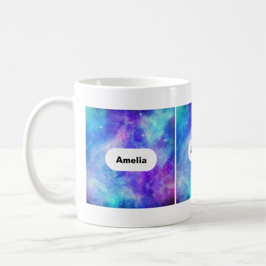 Paarse en Blauwe Galaxy Space Abstract Koffiemok (Links)