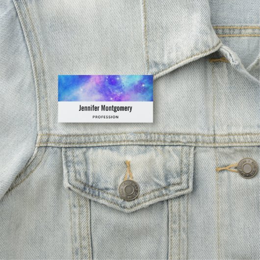 Paarse en Blauwe Galaxy Space Abstract Naamplaatje (In situ)