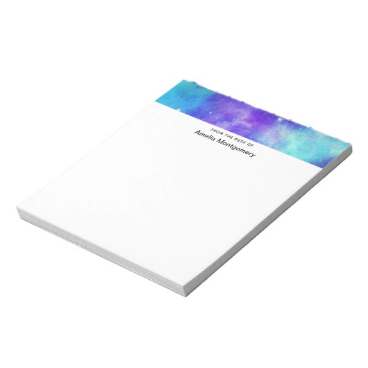 Paarse en Blauwe Galaxy Space Abstract Notitieblok (Linkerzijde)