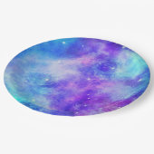 Paarse en Blauwe Galaxy Space Abstract Papieren Bordje (Gekanteld)