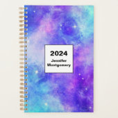Paarse en Blauwe Galaxy Space Abstract Planner (Voorkant)