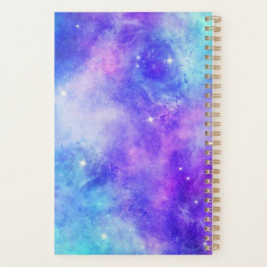 Paarse en Blauwe Galaxy Space Abstract Planner (Achterkant)