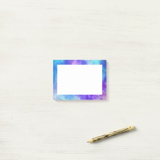 Paarse en Blauwe Galaxy Space Abstract Post-it® Notes (Op bureau)