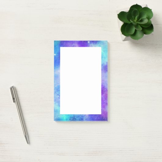 Paarse en Blauwe Galaxy Space Abstract Post-it® Notes (Kantoor)