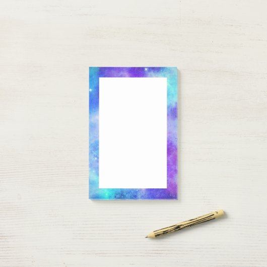 Paarse en Blauwe Galaxy Space Abstract Post-it® Notes (Op bureau)