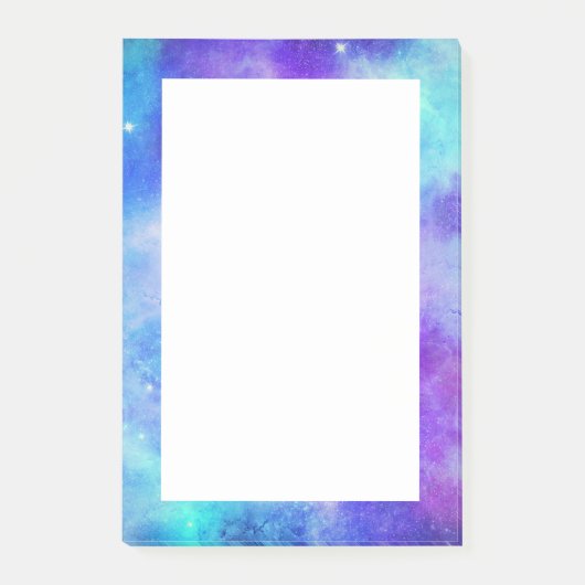 Paarse en Blauwe Galaxy Space Abstract Post-it® Notes (Voorkant)