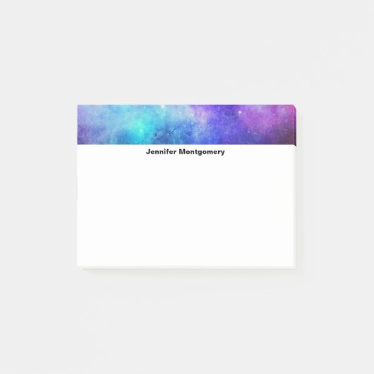Paarse en Blauwe Galaxy Space Abstract Post-it® Notes (Voorkant)