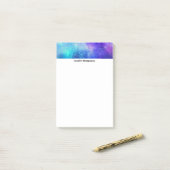 Paarse en Blauwe Galaxy Space Abstract Post-it® Notes (Op bureau)