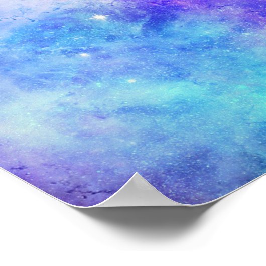 Paarse en Blauwe Galaxy Space Abstract Poster (Hoek)