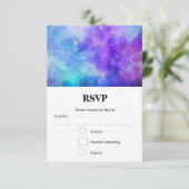Paarse en Blauwe Galaxy Space Abstract RSVP Kaartje (Staand voorkant)
