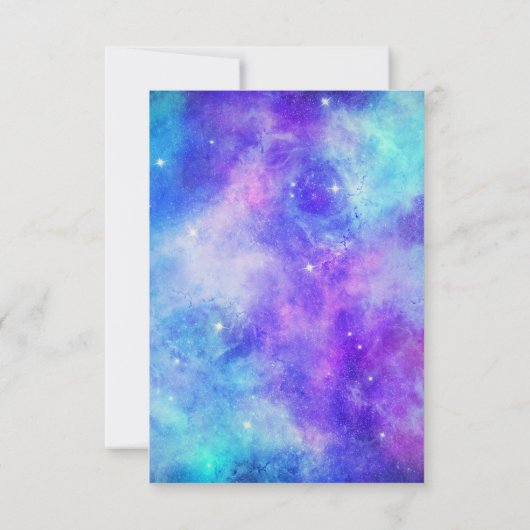 Paarse en Blauwe Galaxy Space Abstract RSVP Kaartje (Achterkant)