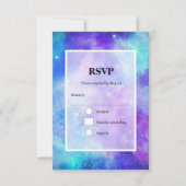 Paarse en Blauwe Galaxy Space Abstract RSVP Kaartje (Voorkant)