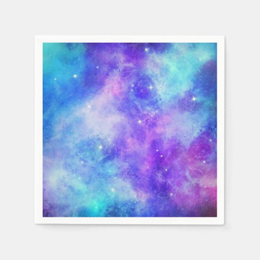 Paarse en Blauwe Galaxy Space Abstract Servet (Voorkant)