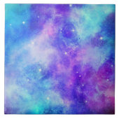Paarse en Blauwe Galaxy Space Abstract Tegeltje (Voorkant)
