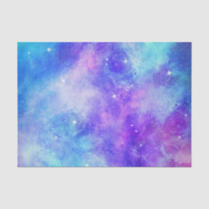 Paarse en Blauwe Galaxy Space Abstract Tissuepapier
