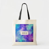 Paarse en Blauwe Galaxy Space Abstract Tote Bag (Voorkant)