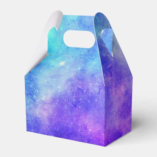 Paarse en Blauwe Galaxy Space Abstract Verjaardag Bedankdoosjes (Achterkant)