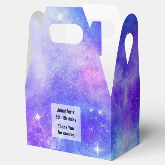 Paarse en Blauwe Galaxy Space Abstract Verjaardag Bedankdoosjes (Geopend)