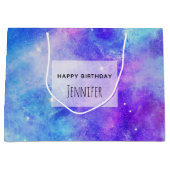 Paarse en Blauwe Galaxy Space Abstract Verjaardag Groot Cadeauzakje (Voorkant)