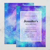 Paarse en Blauwe Galaxy Space Abstract Verjaardag Kaart (Voorkant / Achterkant)